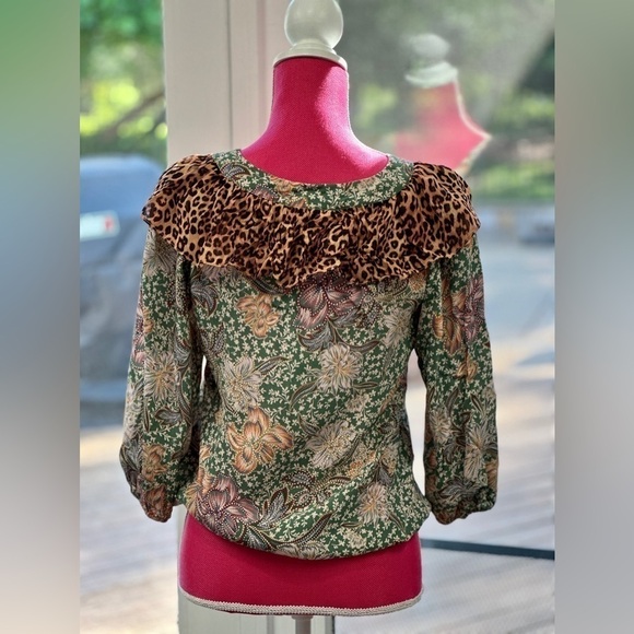 KACHEL X ANTHROPOLOGIE MIXED PRINT PEASANT BLOUSE - Picture 5 of 12